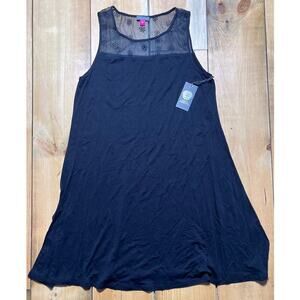 NWT! Vince Camuto Tropic Heat Black dress w/ top detail. Size Large.